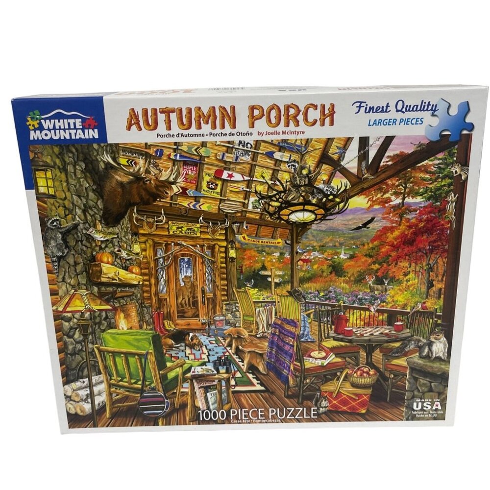 White Mountain Autumn Porch 1000pc Jigsaw Puzzle By Joelle McIntyre Large USA